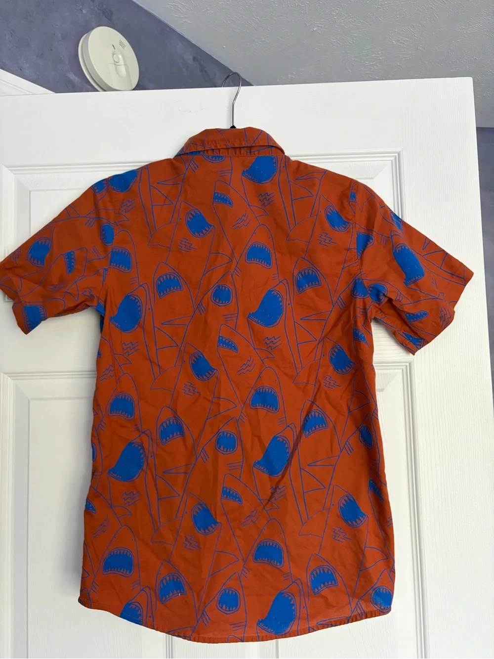 Cat & Jack Orange and Blue Shark Print Button-Down Shirt